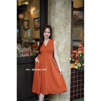 ราคา Aubrey Midi Dress สีส้มอิฐ Made by Pastel Time (23159015299)