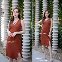 ราคา Criss Cross Dress สีส้มอิฐ Made by Pastel Time (22189993937)