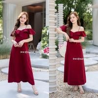 ราคา Stella Maxi Dress สีแดงเลือดหมู (28051718889)