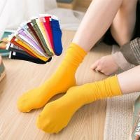ราคา ถุงเท้าญี่ปุ่น ผ้ากำมะยี่ แฟชั่น สีพื้น แนววินเทจ ข้อยาว สำหรับผู้หญิง (8737731769)