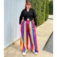 ราคา เอวถึง 60 Rainbow Pants กางเกงลายสายรุ้ง (28801309296)