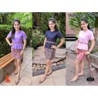 ราคา ชุดเดรสผ้าไทยลายปาเต๊ะทรงสอบ (1887978005)