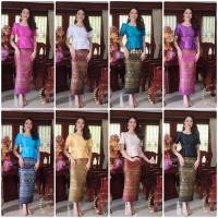 ราคา เสื้อไหมลาว ผ้าถุงทอลายไทยแบบป้ายติดตะขอ ขายแยก (19933524067)