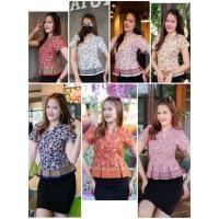 ราคา เสื้อลายปาเต๊ะเนื้อผ้า cotton พิมพ์ลาย แบบน่ารักสุด ดีเทลคอจีน กระดุมมุก แต่งระบายชาย ใส่ทำงาน ไม่อัดกาว ไม่ซับใน (18679340068)