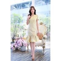 ราคา เดรสผ้าไหมทอแพรวา ทรงสอบผ้าทออัดกาวทั้งชุด ย่นชายหางปลา แต่งกระดุมหน้า ซิปหลัง สวยหวานน่ารักมากๆจ้า สีเหลืองทอง (14794561779)