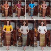 ราคา เสื้อไหมลาว ผ้าถุงทอลายไทยแบบป้ายติดตะขอ (12992815418)