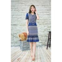 ราคา ชุดเดรสผ้าทอเครื่องลายไทย เข็มขัดถอดได้ กระดุมหลอก ทรงสอบ ระบายชาย ซิปหลัง ซับในทั้งชุด ลายสวย ทรงสวย (3487546248)