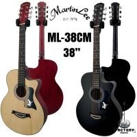 ราคา กีตาร์โปร่ง กีตาร์โปร่งไฟฟ้า ราคาถูก เล่นง่าย กีตาร์ขนาด 38นิ้ว Martinlee ML 38CM คอเล็ก จับง่าย มีเก็บปลายทาง (18686616725)