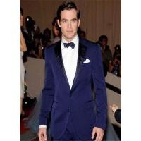 ราคา คลาสสิกชุดแต่งงานสำหรับผู้ชายสีน้ำเงิน Tuxedos ผู้ชาย Notched Lapel เจ้าบ่าวงานแต่งงานชุดผู้ชายชุดสูท (20525917138)
