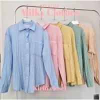 ราคา Milky Shirt เสื้อเชิ๊ตแขนยาว ผ้าฝ้ายเนื้อนุ่ม สินค้าพร้อมส่ง (25565235936)