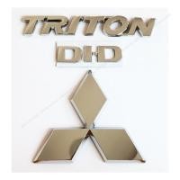 ราคา 3 ชิ้น สีโครเมี่ยม โลโก้ มิตซูบิชิ ไททัน Mitsubishi TRITON DI D ติดฝากระบะท้าย สำหรับ Mitsubishi Triton (21759282606)