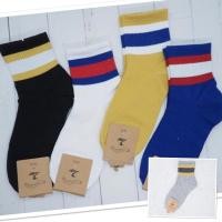 ราคา ถุงเท้าแฟชั่น วินเทจ ข้อกลาง สีล้วน คาดแถบ (4080148752)