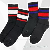 ราคา ถุงเท้าแฟชั่นแนววินเทจ สีดำ มีแถบคาด (21843388194)