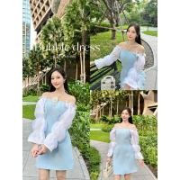 ราคา Bubble dress พร้อมส่ง เข็มกลัดซื้อแยก60bath ลุคคุณหนูดูแพง เดรสแขนพอง จะใส่แบบเกาะอกหรือมัดสายคล้องคอ Endopamii (25074561483)