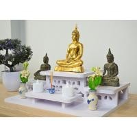 ราคา ชั้นวางพระโมเดิร์น โต๊ะหมู่บูชาโมเดิร์น หิ้งพระตั้งโต๊ะ วางพระประธานฐาน 7 นิ้ว new tm02XL (20904554433)