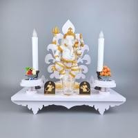 ราคา ชั้นวางพระ หิ้งพระพิฆเนศ หิ้งพระโมเดิร์น หิ้งพระติดผนัง หิ้งพระตั้งโต๊ะ ต้นโพธิ์ฉลุ MN03 (20780949647)