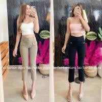ราคา 7ส่วนผ้าดับเบิ้ลแต่งกระดุมหน้าสีทอง มีหูกางเกง (3936930589)
