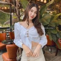 ราคา เสื้อครอป เฉียงกระดุม (6534835765)