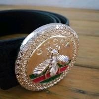 ราคา เข็มขัด แบรนด์เนม กุชชี่ Gucci มือสอง สภาพดี มาก หนังแท้สีดำ หัวเข็มขัดโลหะสีทอง สวยมาก (27603095991)