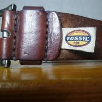 ราคา เข็มขัด แบรนด์ดัง ฟอสซิ่ล Fossil แท้ มือสอง สภาพดี สาย หนังแท้สีน้ำตาล หัวเข็มขัดโลหะสีเงินรมดำอ่อนๆ (24579531850)