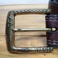 ราคา เข็มขัด แบรนด์ดัง ดีเซล DIESEL มือสอง สภาพดี สวยๆ หัวเข็มขัดโลหะทองเหลือง หนังแท้สีน้ำตาล (24163722319)