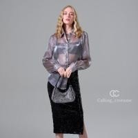 ราคา CALLING COSTUME เชิ้ตผ้าแก้ว สายเดี่ยวหนังข้างใน กระโปรงปักเลื่อมสีดำ Topด้านใน CL751 Topเสื้อเชิ๊ต CL752 Skirt CL753 (25220164851)