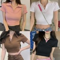ราคา เสื้อครอปหญิง เสื้อครอปคอปก ทรงคอเว้า แซ่บมาก เอวลอย Y215 (23532233121)
