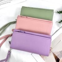 ราคา กระเป๋าสตางค์ซิบรอบ สีพาสเทล หนัง PU ขนาด 8 ใส่โทรศัพท์ได้ มีช่องซิบด้านหน้า มีสายคล้องมือ ซิบรอบพาสเทล (15799660264)