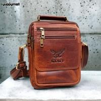 ราคา กระเป๋าสะพายข้างผู้ชาย หนังแท้ กระเป๋าหนังผู้ชาย ไซส์เล็ก ขนาด 9 นิ้ว (23462503324)