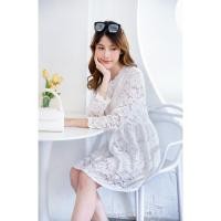 ราคา เดรสลูกไม้แขนยาว เดรสลูกไม้ผ้านิ่ม มีซับใน แต่งซิปหลัง รุ่น8198 (21928107836)