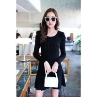 ราคา NEW Dress เดรสไหมพรมผ้ายืด (16152747445)