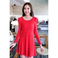 ราคา NEW Dress เดรสไหมพรมผ้ายืด (17563482061)