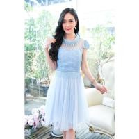 ราคา ชุดออกงาน ชุดแดงมงคล เดรสออกงาน เดรสแดงแต่งมุก รุ่น631 (16044626733)