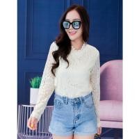 ราคา เสื้อลูกไม้แขนยาว เสื้อลูกไม้ผ้านิ่ม เสื้อลูกไม้สุภาพ รุ่น59 (9082688818)