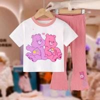 ราคา ชุดเซ็ทเด็กลายหมี เสื้อแขนสั้นผ้าเด้ง กางเกง5ส่วนผ้าร่อง (25301658203)