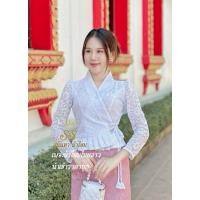 ราคา เสื้อลูกไม้ป้ายแต่งโบว์ข้างทรงเจ้านาง ใส่งานบุญ งานบวช ใส่ทำงาน (25615303216)