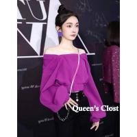 ราคา เสื้อยืดแขนยาว เปิดไหล่ข้างเดียว เอวแคบ สุดเซ็กซี่ สีม่วง สไตล์เกาหลี สําหรับผู้หญิง (22089616643)