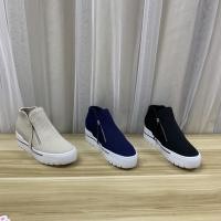 ราคา 274022 Steve Madden Ladies High Top หนา Soled รอบ Toe ด ้ านข ้ างซิปรองเท ้ าผ ้ าใบลําลอง 5 5 6 8 5 10 42 (29401754452)