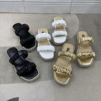 ราคา D1858 Nine West 2023 ฤดูร ้ อนผู ้ หญิงรองเท ้ าแตะแบนสายคู ่ 5 6 6 5 7 7 5 9 40 9 5 41 (29202061292)