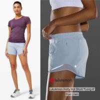 ราคา Lululemon Hotty Hot Short Long 4 Blue Linen No 8 2021 (29453441441)