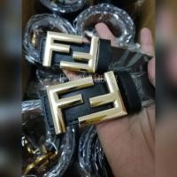 ราคา พร้อมส่ง เข็มขัดแฟชั่น ตัวอักษร FF หัวสีทอง (1809648780)
