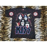 ราคา ๊เสื้อวงร็อคคิส KISS OVP โอเวอร์ปริ้น วินเทจงานใหม่ทำเก่า สกีนหน้าหลัง ป้าย HANES (3393607499)