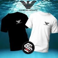 ราคา คลังสินค ้ าพร ้ อม GIORGIO ARMANI Logo 100 Cotton Plain Unisex Men Women Short Sleeve Round Neck T Shirt (24177392392)