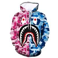 ราคา 2024 ญี ่ ปุ ่ น Street Wear bape Shark Camouflage Shading Hooded Sweatshirt (24077387436)