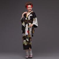 ราคา cp44 2 ชุดกิโมโนยาว กิโมโนญี่ปุ่นยาว สีดำลายสวย พิมพ์ลายดอกไม้น่ารัก (866086176)