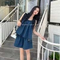 ราคา ชุดเสื้อสายเดี่ยวยีน เปิดไหล่ข้างเดียว และกางเกงขาสั้น ทรงหลวม สไตล์เรโทร แฟชั่นฤดูร้อน สําหรับผู้หญิง 2024 (25176322178)