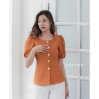 ราคา CH1916 เสื้อคอเหลี่ยมผ่าหน้าแขนพอง (3714802413)