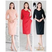 ราคา KN004 เดรสคอวีป้ายแขนยาว S M L XL (25804778020)