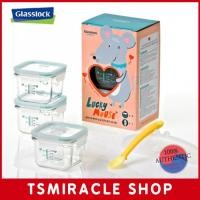ราคา Glasslock Baby Lucky Mouse Square Glass Baby Food Container 210ml 3P Spoon Set (25564824587)