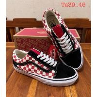 ราคา Vans Old Skool ตารางหมากรุก สีแดง พร้อมส่ง size39 45 แถมกล่อง (26701587842)